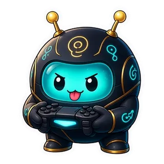 Lumo the robot holding a game controller