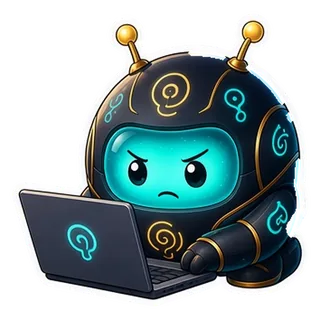 Lumo the robot typing on a laptop